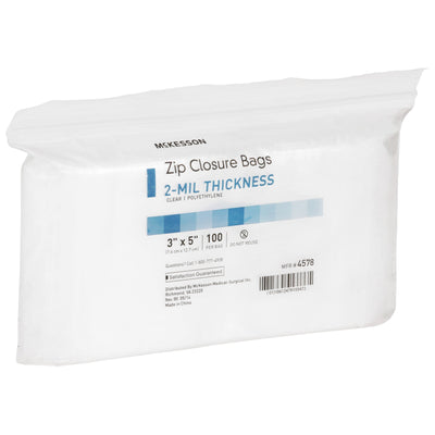 McKesson Zip Closure Bag, 3 x 5 in. -Box of 10
