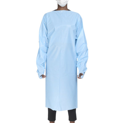 McKesson Open Back Over-the-Head Protective Procedure Gown, Universal, Blue -Case of 75