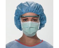 FluidShield Level 1 Anti-Fog Surgical Mask, Green -Box of 50