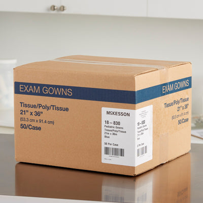 Medi-Pak Exam Gown, Blue, Pediatric Medium -Case of 50