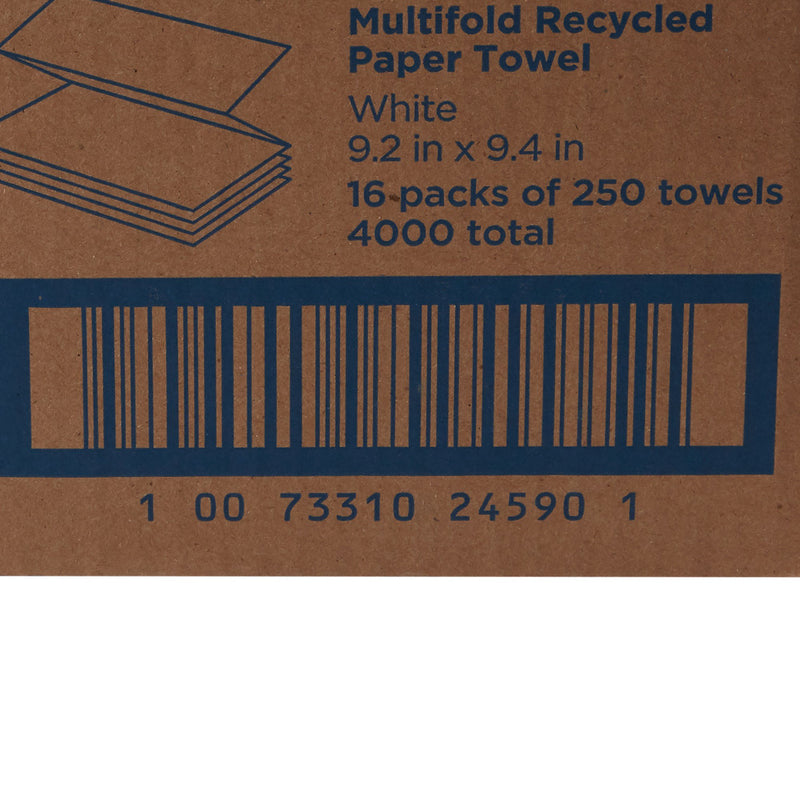 Pacific Blue Basic Recycled Multi-Fold Paper Towel, 250 Sheets per Pack -Case of 16