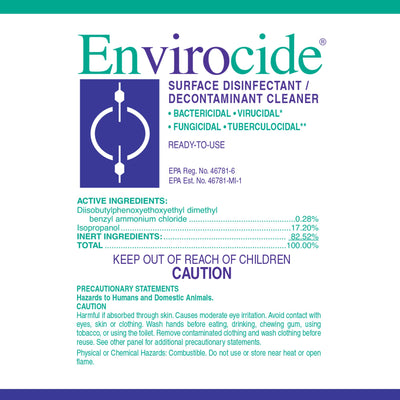 Envirocide Surface Disinfectant Cleaner -Case of 4