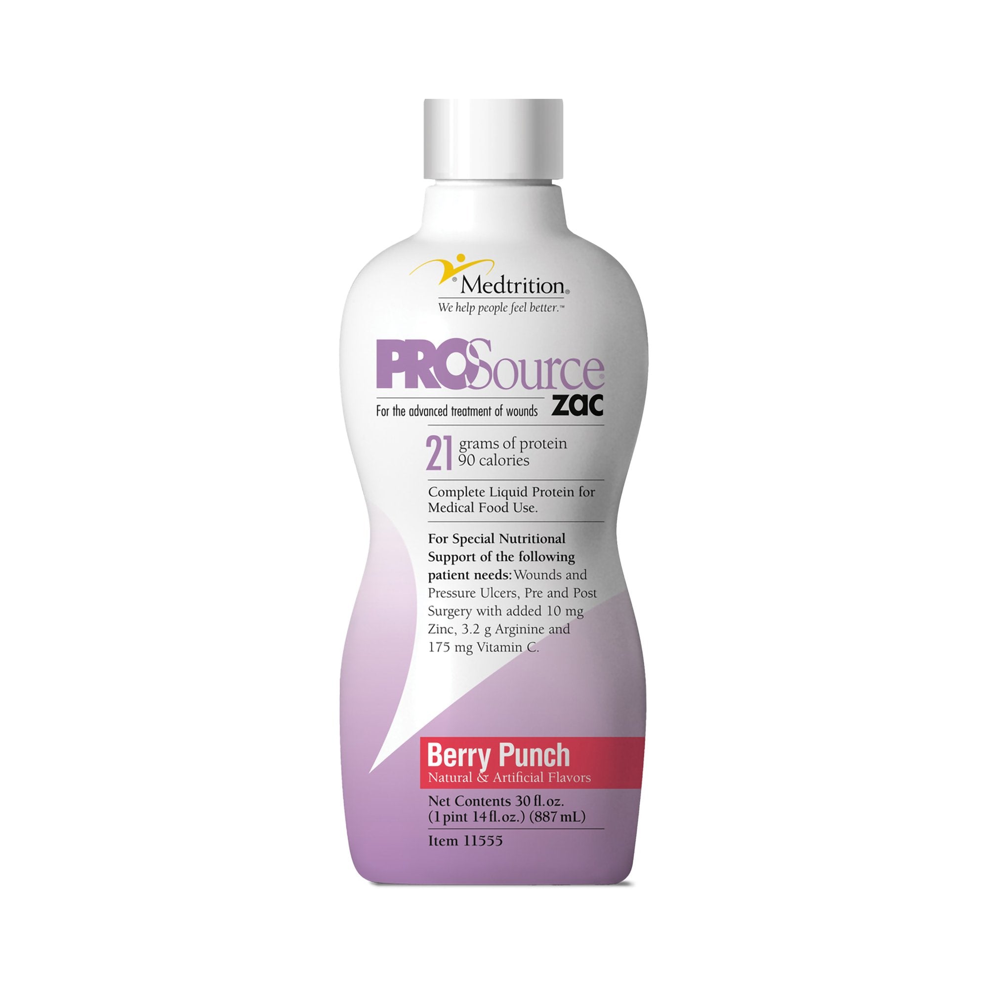 ProSource ZAC Protein Supplement, Berry Punch, 32 oz. Bottle -Case of 4