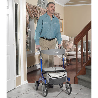 drive Nitro DLX 4 Wheel Rollator, Blue -Each