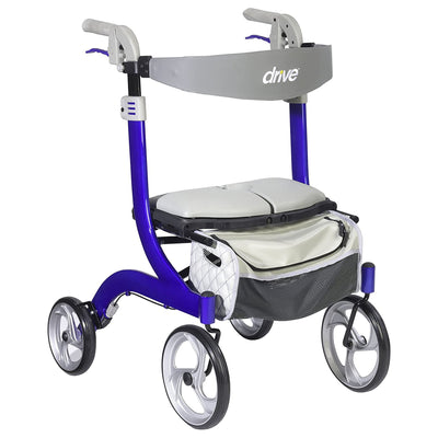drive Nitro DLX 4 Wheel Rollator, Blue -Each