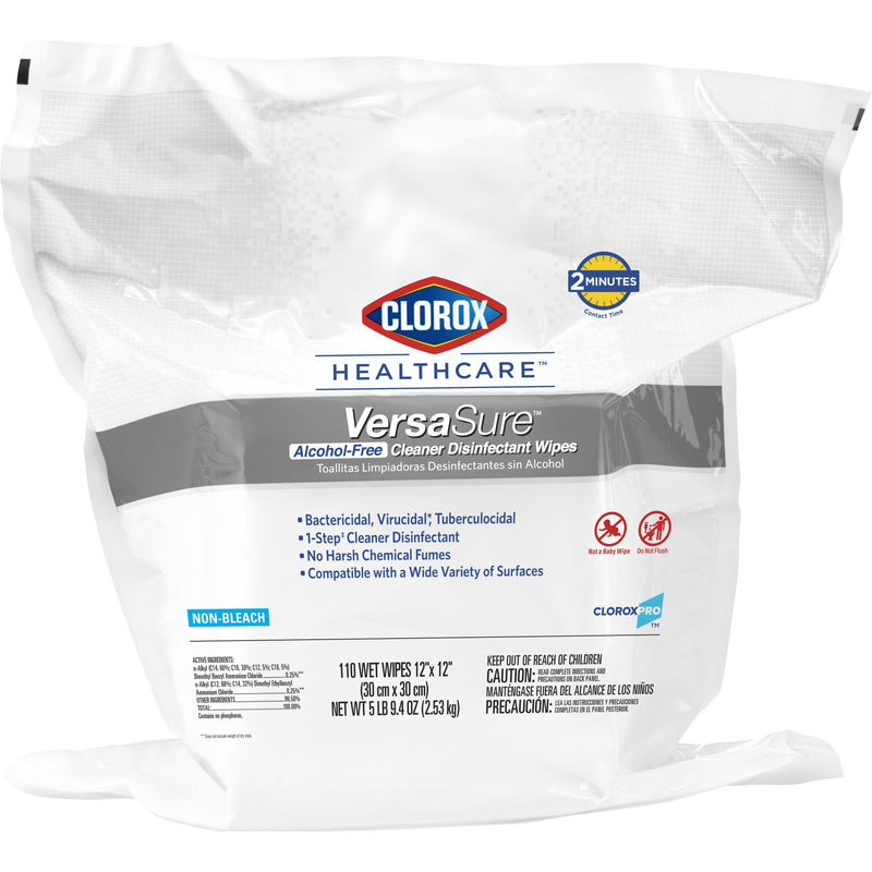 Clorox Healthcare VersaSure Cleaner Disinfectant Wipes, Refill Pouch -Case of 220
