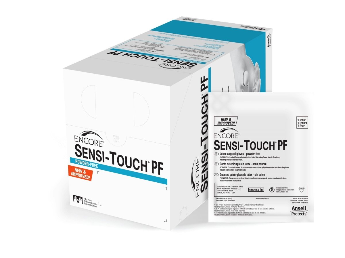 ENCORE Sensi-Touch PF Latex Standard Cuff Length Surgical Glove, White - 1012605_BX - 1