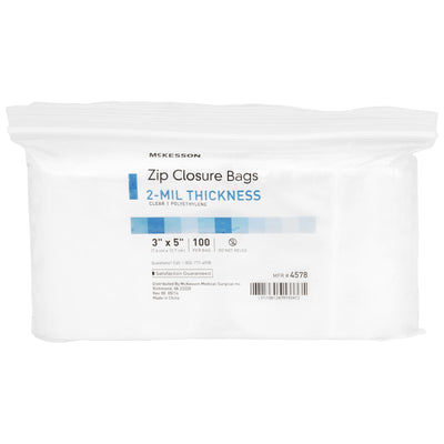 McKesson Zip Closure Bag, 3 x 5 in. -Box of 10