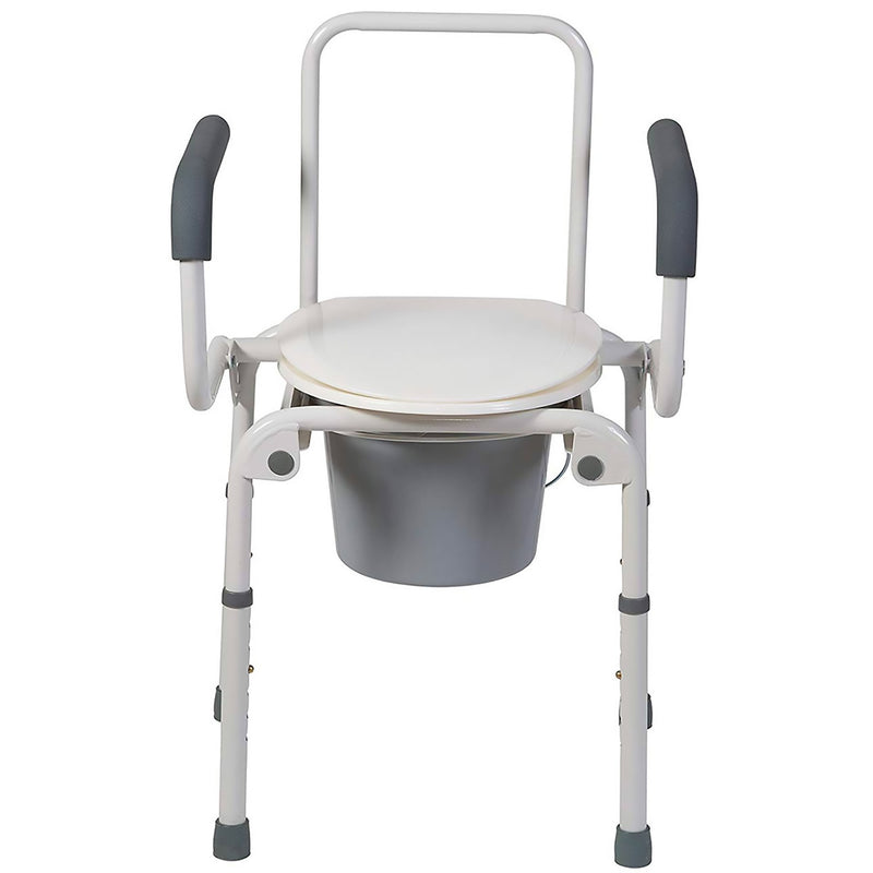 Mabis Drop-Arm Steel Commode -Each