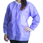 Lab Jacket FitMe Hip Length, Purple, Medium -Bag of 10