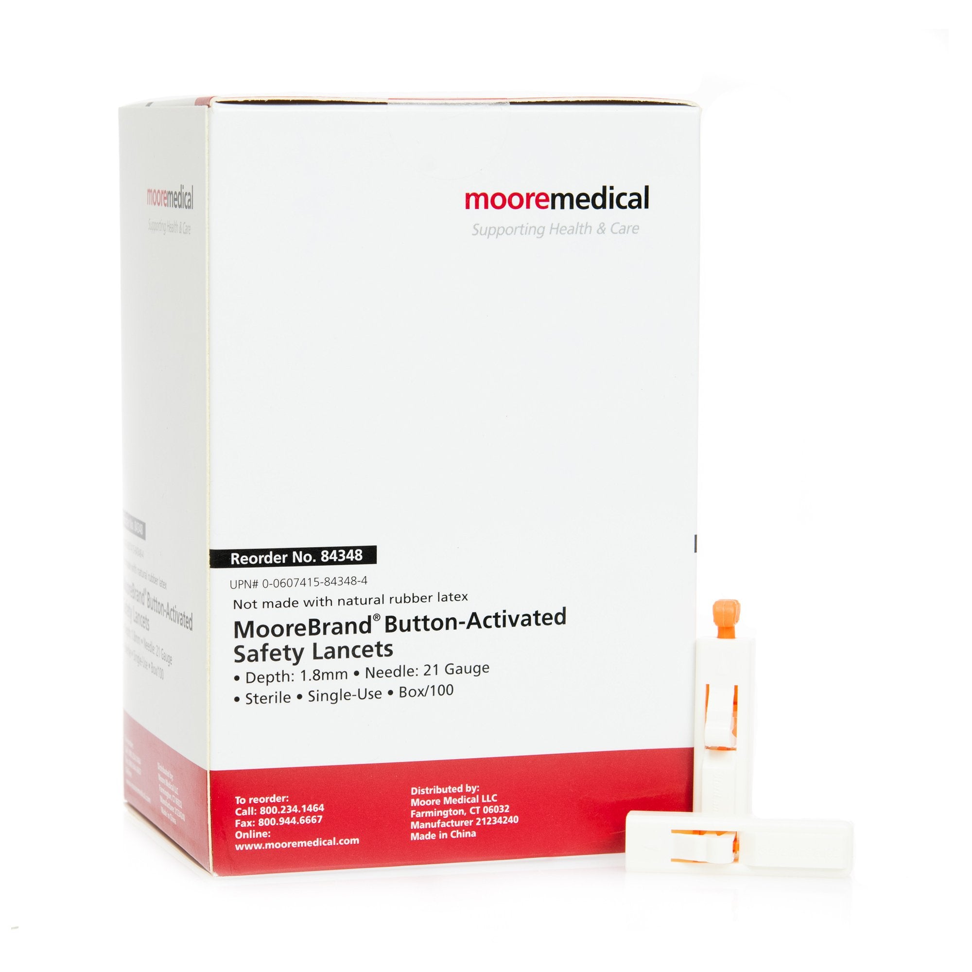 MooreBrand Push Button Activation Lancet -Case of 1000