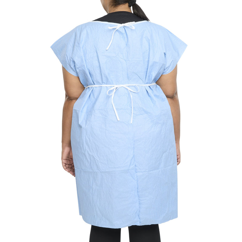 Graham Medical Products Patient Exam Gown Neck/ Waist Tie, Large/ X-Large, Blue -Case of 25