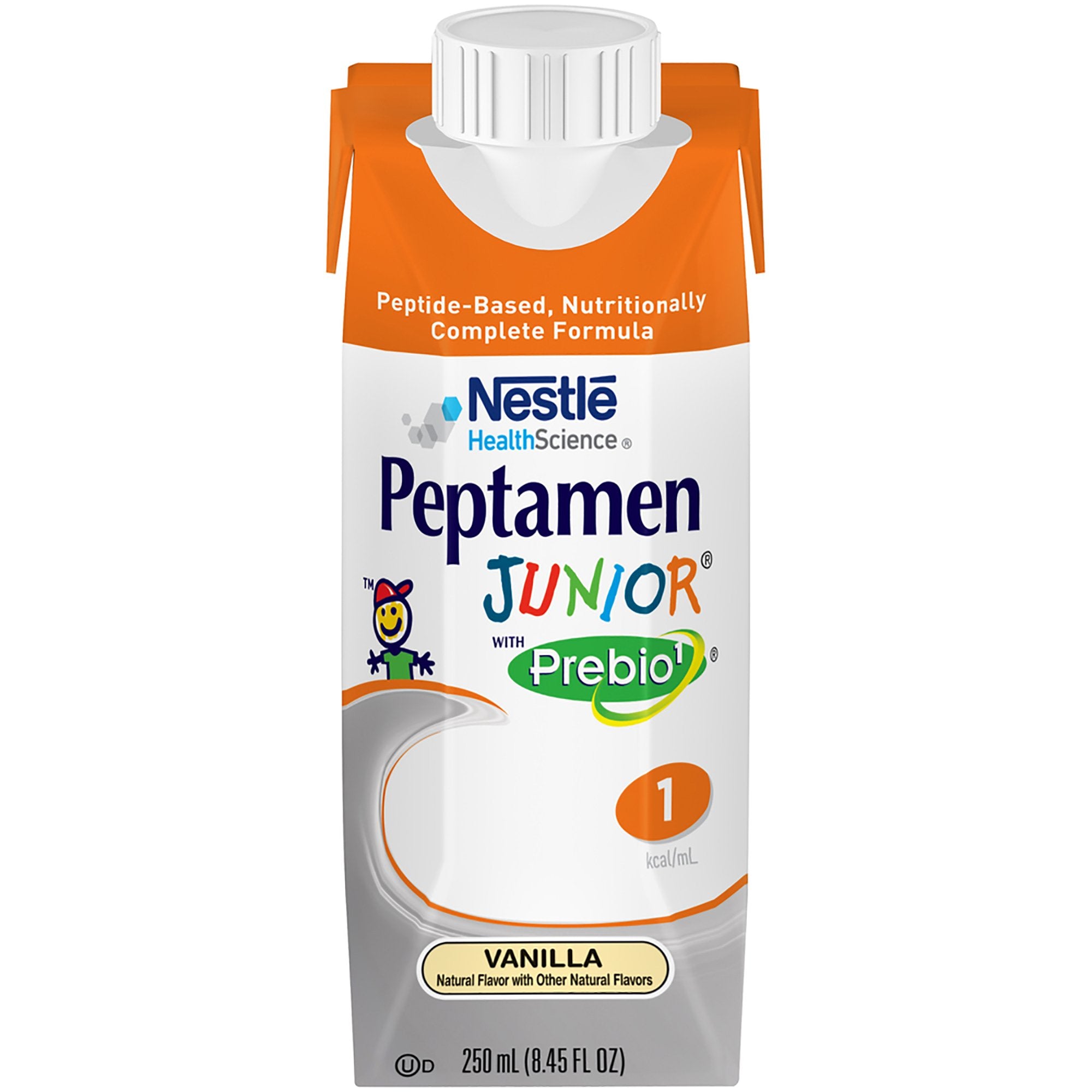 Peptamen Junior with Prebio1 Pediatric Oral Supplement / Tube Feeding Formula, Vanilla, 8.45 oz. Tetra Prisma -Case of 24