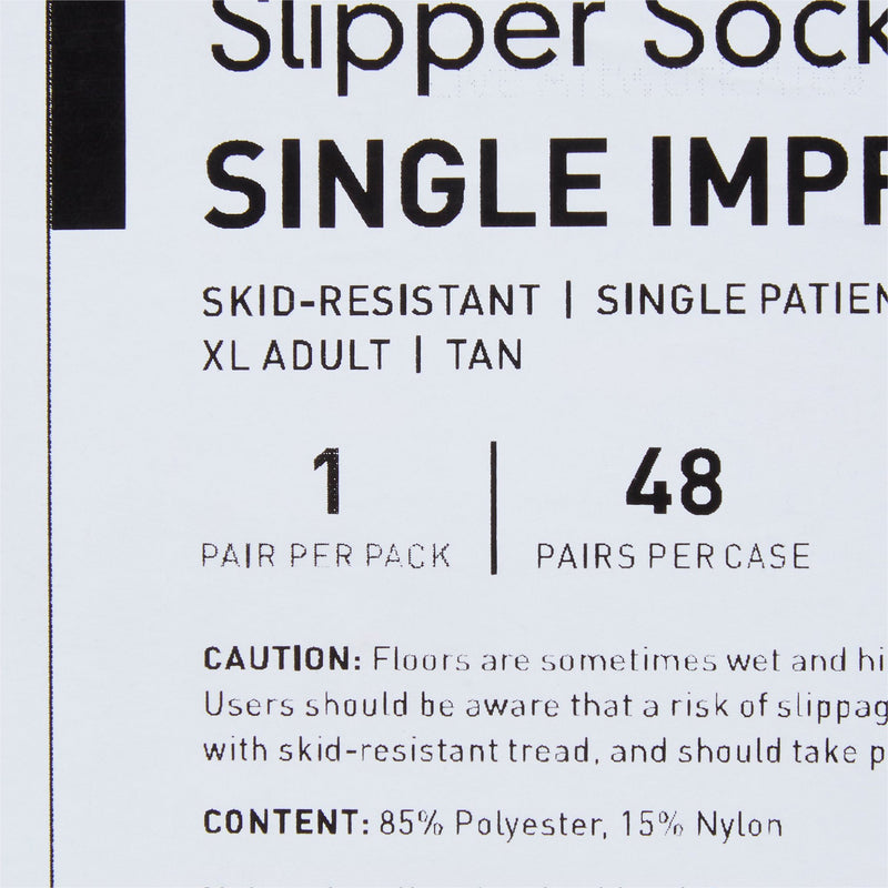 McKesson Slipper Socks, X-Large, Tan -Case of 48