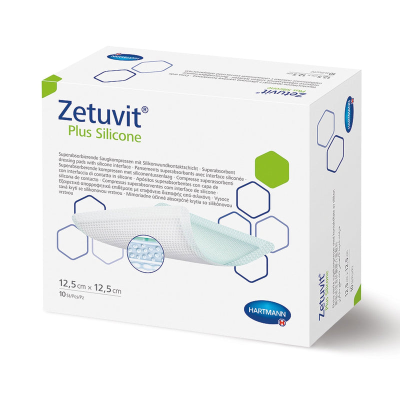 Zetuvit Plus Silicone Super Absorbent Dressing, 8 x 8 Inch -8 X 8 Inch