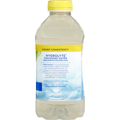 Thick & Easy Hydrolyte Honey Consistency Thickened Water, Lemon, 46 oz. Bottle -Case of 6