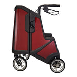 Tour Adjustable Height Folding 4 Wheel Rollator, Ruby Red -Each