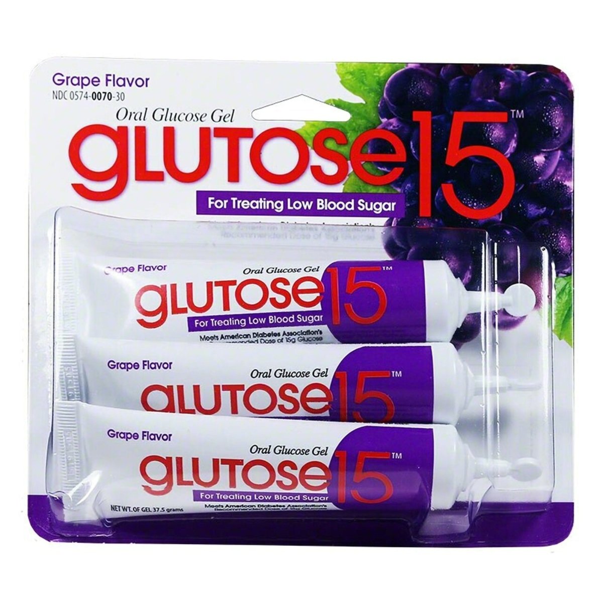 Glucose Supplement Glutose 15 3 per Pack Gel Grape Flavor - 1127722_PK - 1 Glucose Supplement Glutose 15 3 per Pack Gel Grape Flavor - 1127722_PK - 1