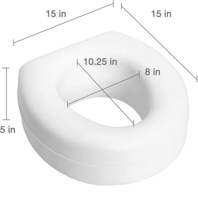 HealthSmart Raised 5 Inch Toilet Seat - 1208147_EA - 5