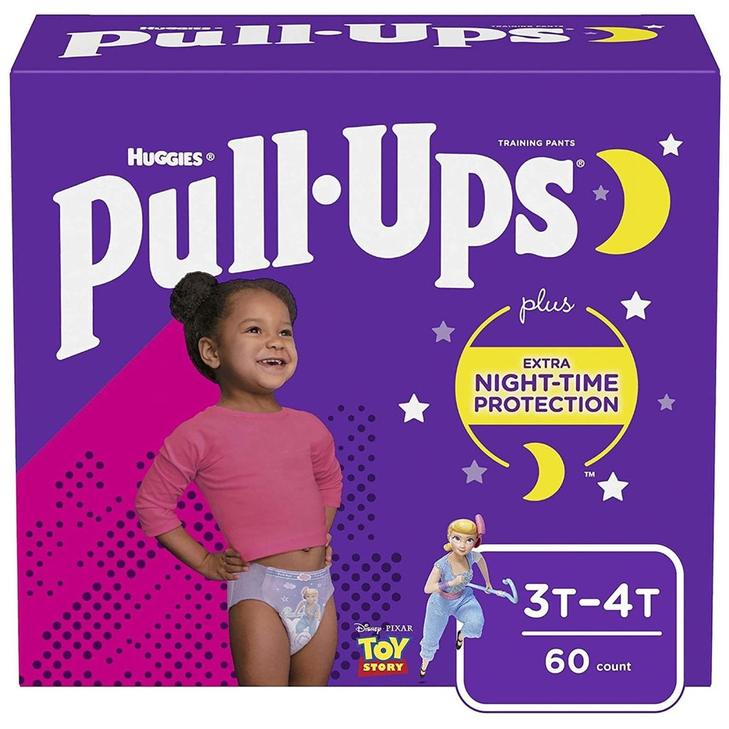 Huggies Pull Ups Trainers Girls Night Time Nappy Pants Age 2-4 Years  Nappies Size 6, 15-23kg Mega Pack x32