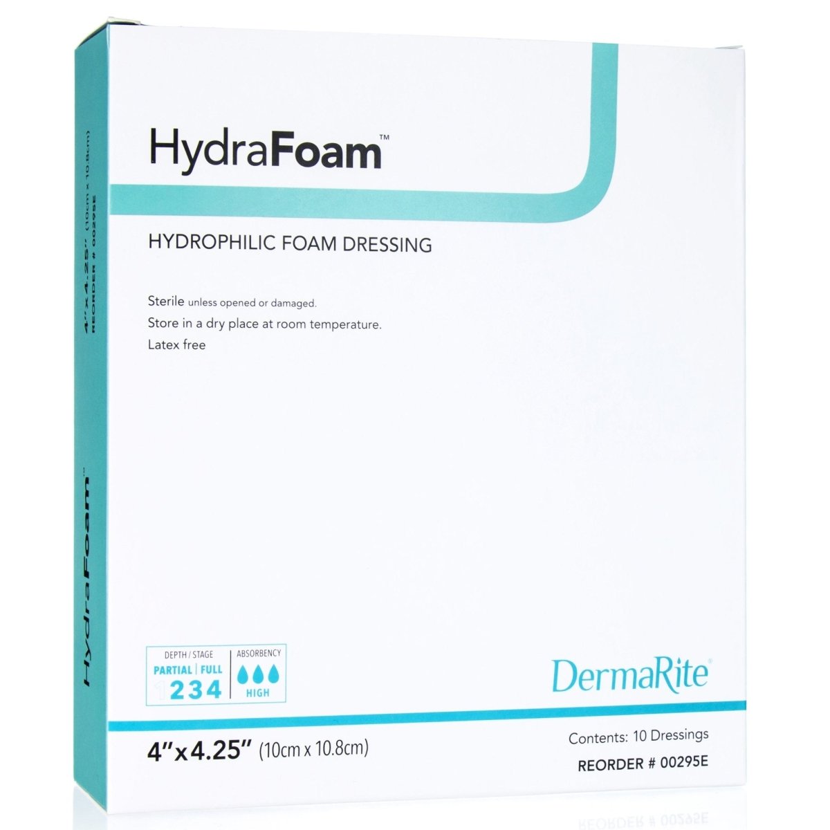 HydraFoam Nonadhesive without Border Foam Dressing, 4 x 4¼ Inch - 719722_BX - 1