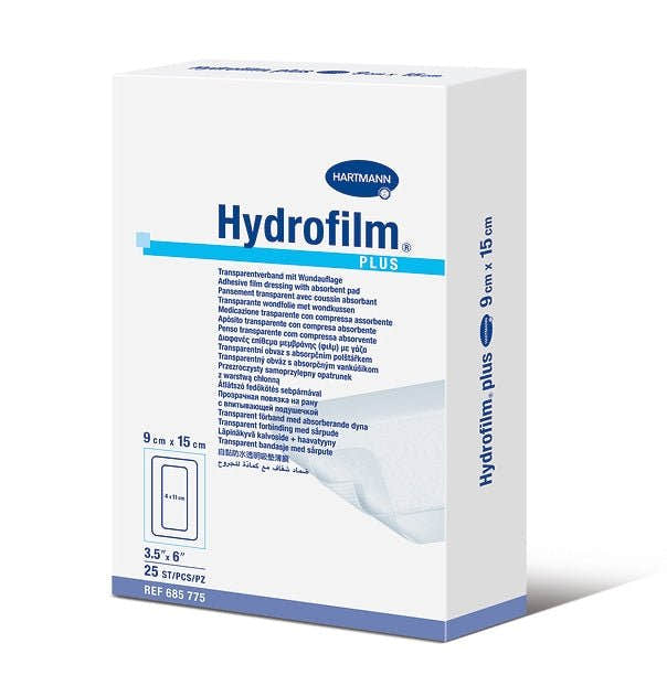 Hydrofilm Plus Transparent Film Dressing with Pad, 3-1/2 x 6 Inch - 1086187_BX - 1