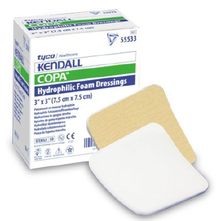 Kendall Adhesive without Border Foam Dressing, 3 x 3 Inch - 548561_BX - 1