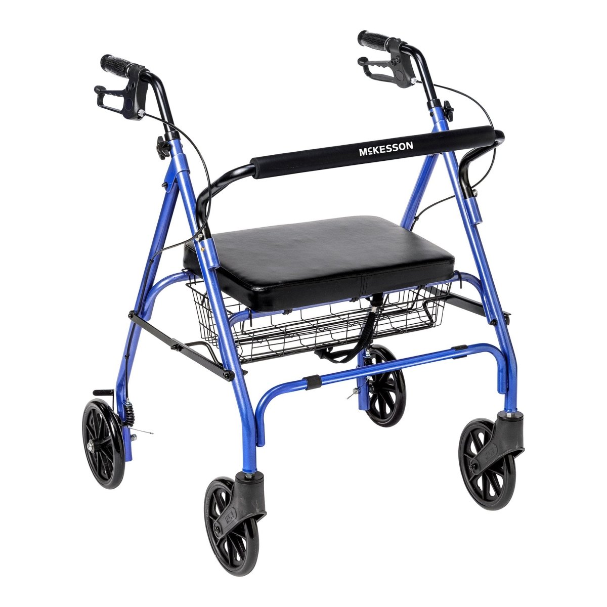 Mckesson Bariatric Blue Folding Steel 4 Wheel Rollator - 1205411_CS - 1