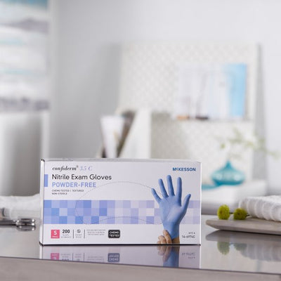 McKesson Confiderm 3.5C Nitrile Exam Glove, Blue - 765874_BX - 12