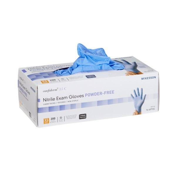 McKesson Confiderm 3.5C Nitrile Exam Glove, Blue - 765873_BX - 1
