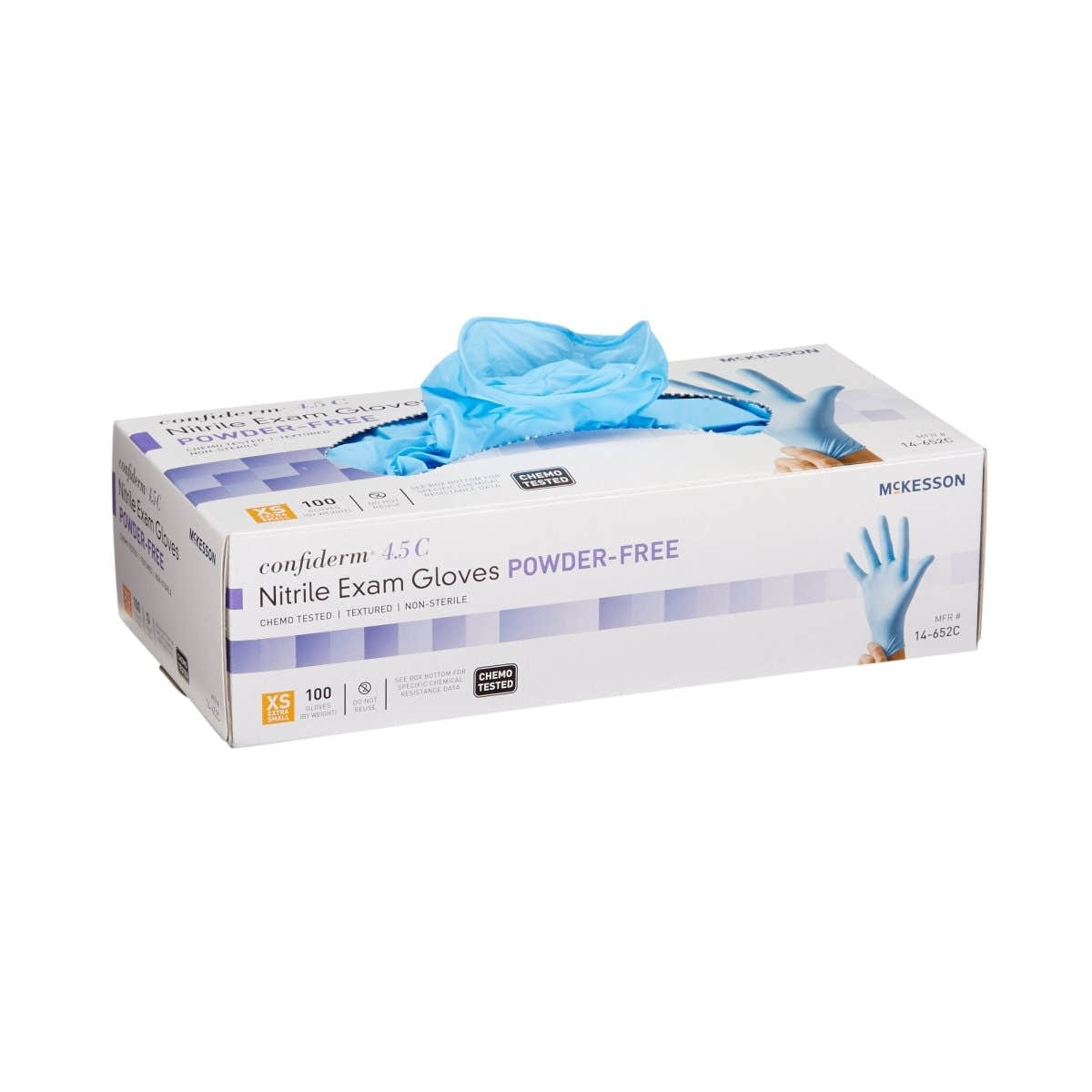 McKesson Confiderm 4.5C Nitrile Exam Glove, Blue - 921601_BX - 1
