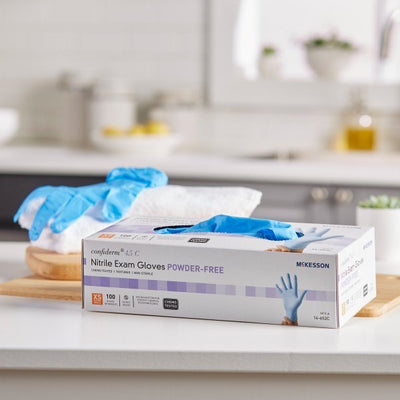 McKesson Confiderm 4.5C Nitrile Exam Glove, Blue - 921601_BX - 3