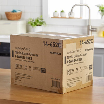 McKesson Confiderm 4.5C Nitrile Exam Glove, Blue - 921601_CS - 8