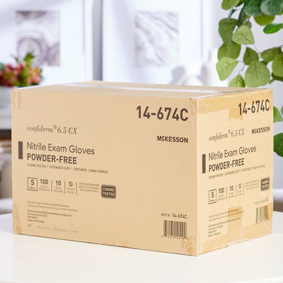 McKesson Confiderm 6.5CX Extended Cuff Nitrile Exam Gloves - 921609_BX - 6