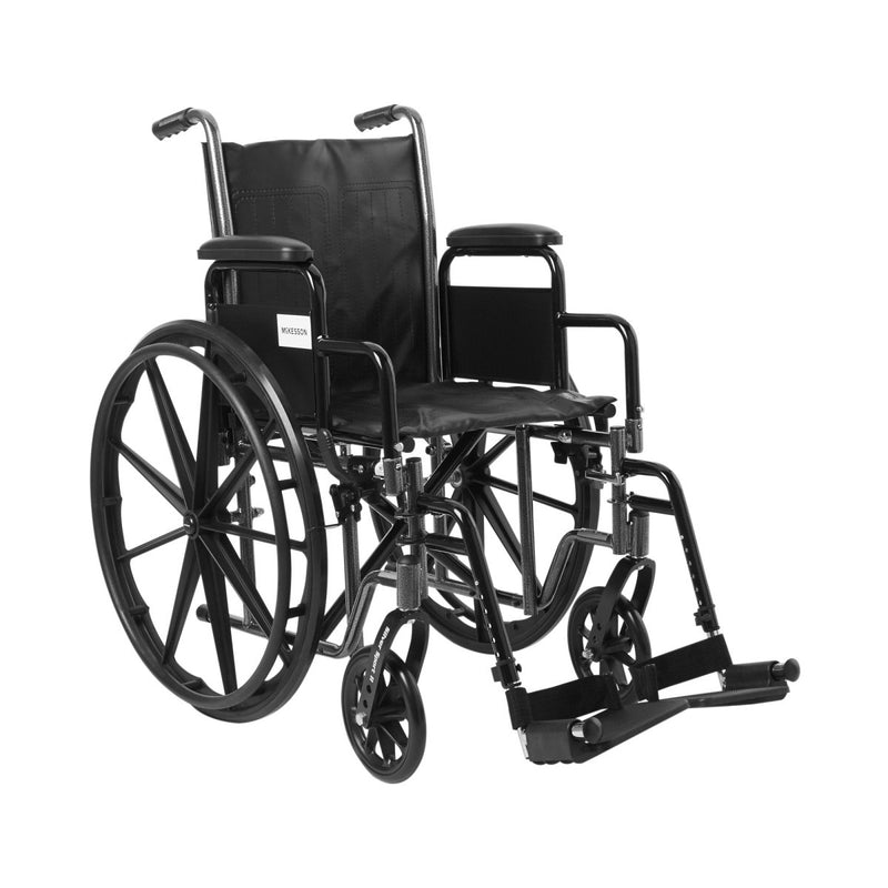 McKesson Dual Axle Wheelchair Desk Length Arm Swing-Away Footrest - 1065272_EA - 2