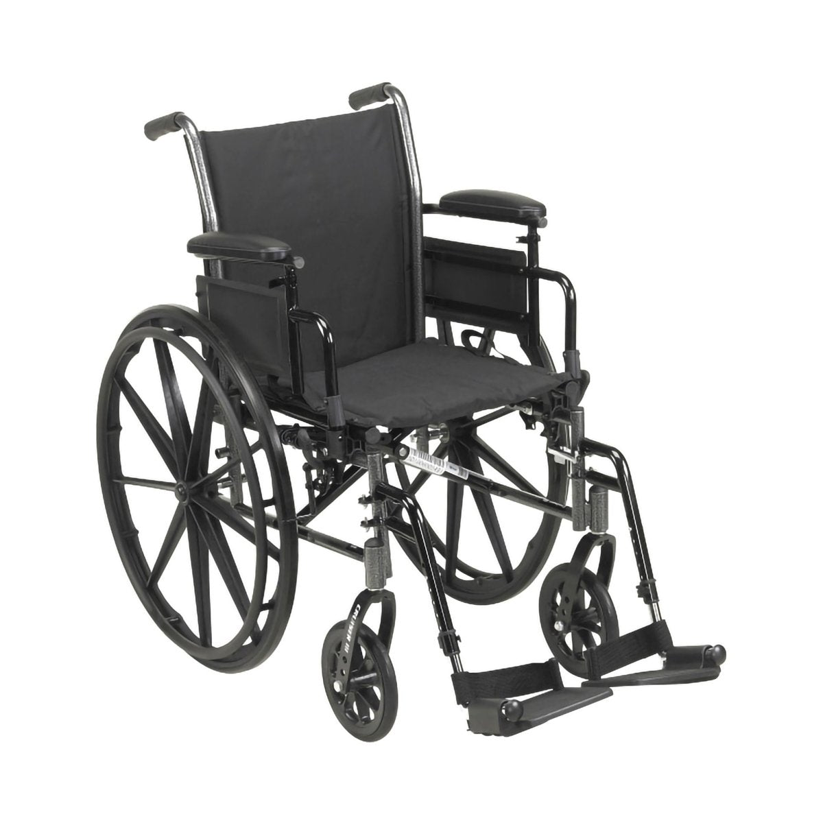 Mckesson Duel Axle Lightweight Wheelchair Desk Length Arm Swing-Away Footrest - 1128896_EA - 1