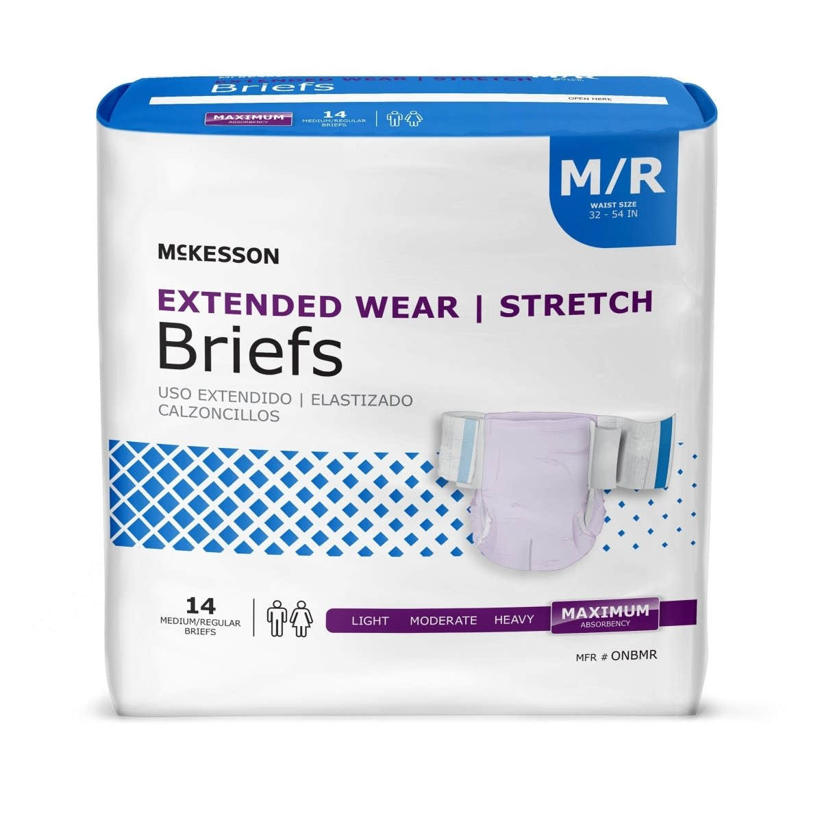 McKesson Extended Wear Maximum Absorbency Incontinence Briefs -Unisex - 980310_BG - 1