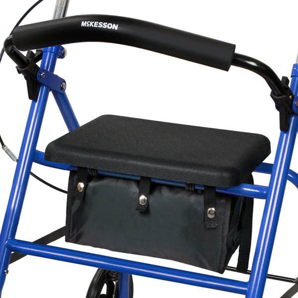 McKesson Folding Steel 4-Wheel Rollator, Blue - 1065269_EA - 2