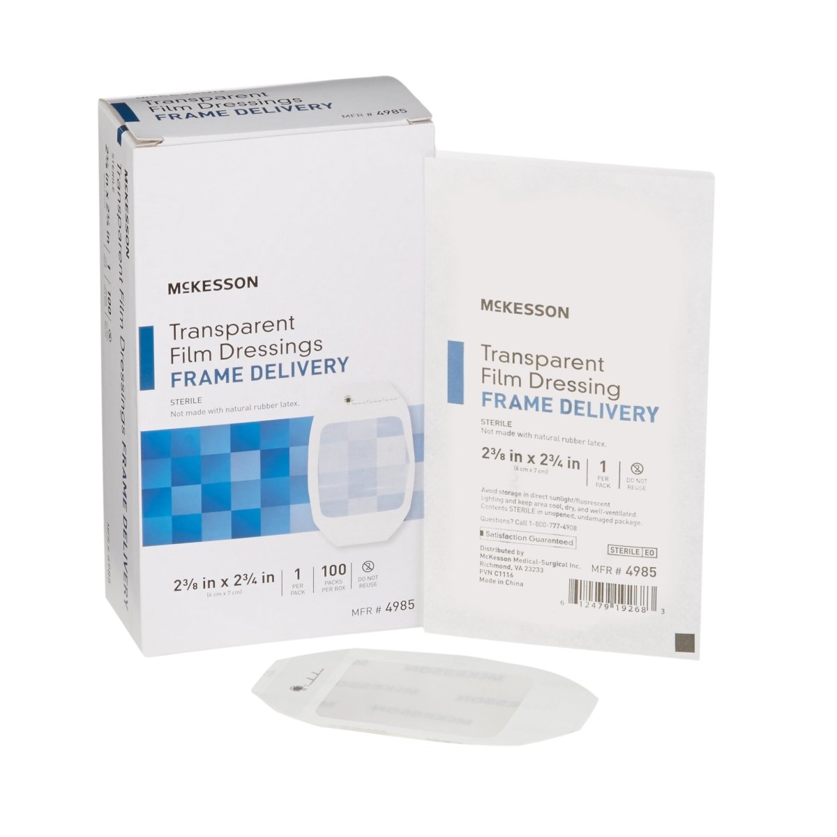 McKesson Octagonal Sterile Dressing with Frame-Style Delivery, 2-3/8 x 2-3/4 Inch, Transparent - 886408_BX - 1