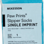 McKesson Paw Prints Slipper Socks, Aqua - 475019_PR - 15