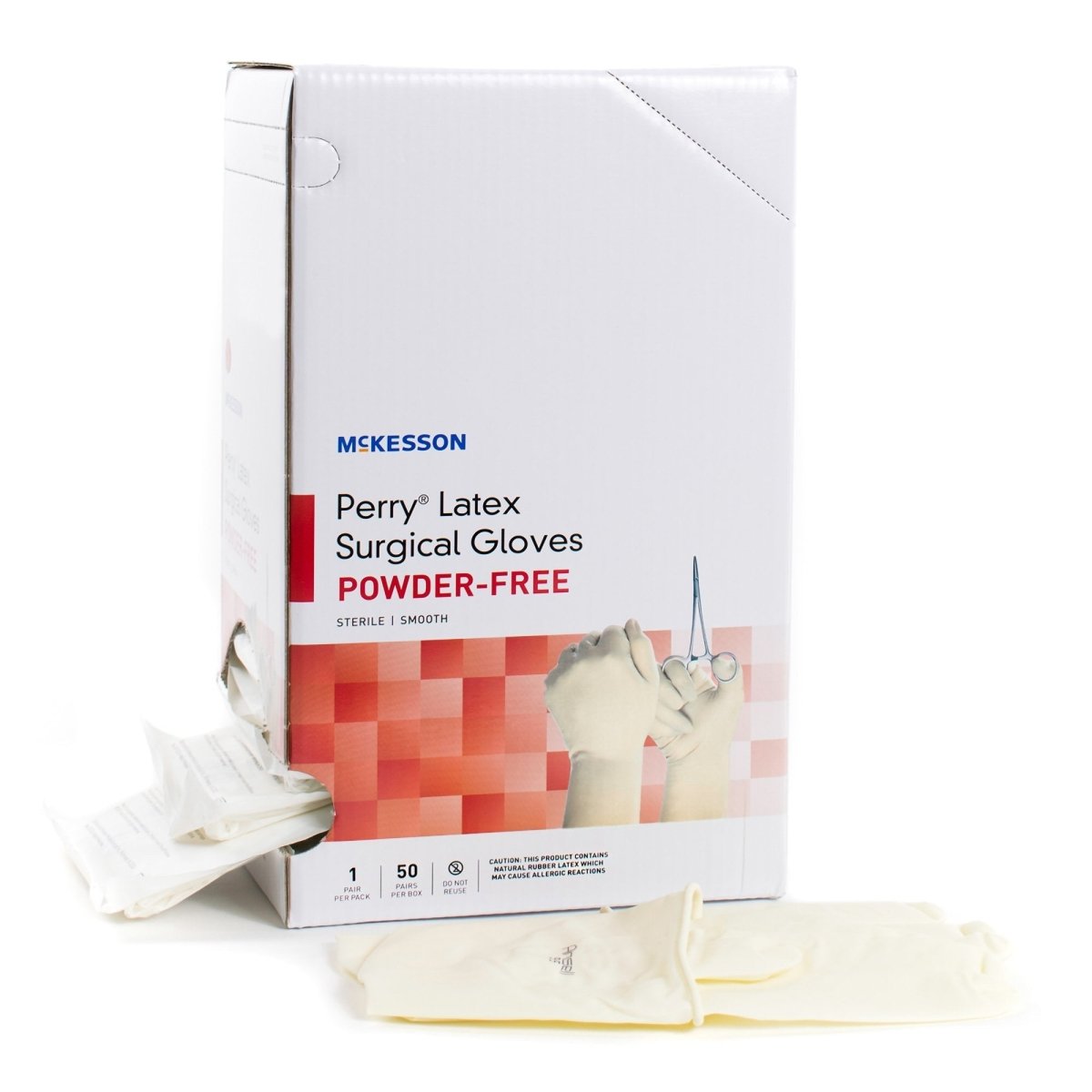 McKesson Perry Performance Plus Latex Standard Cuff Length Surgical Glove, Cream - 1044703_BX - 2