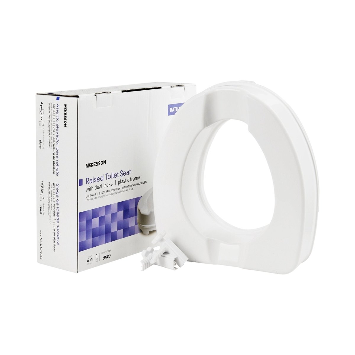 McKesson Raised Toilet Seat, 4-Inch Height - 1095384_EA - 1