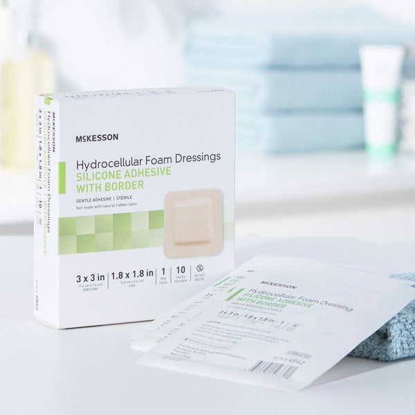 McKesson Silicone Adhesive with Border Silicone Foam Dressing - 886431_EA - 2