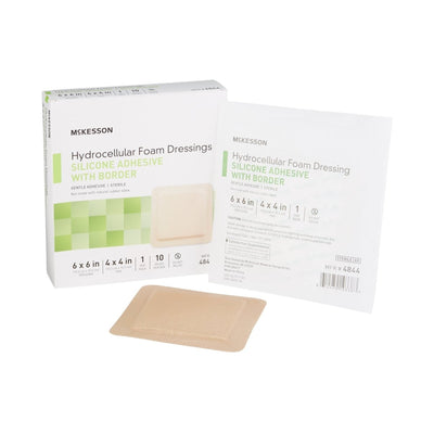 McKesson Silicone Adhesive with Border Silicone Foam Dressing - 886433_EA - 5