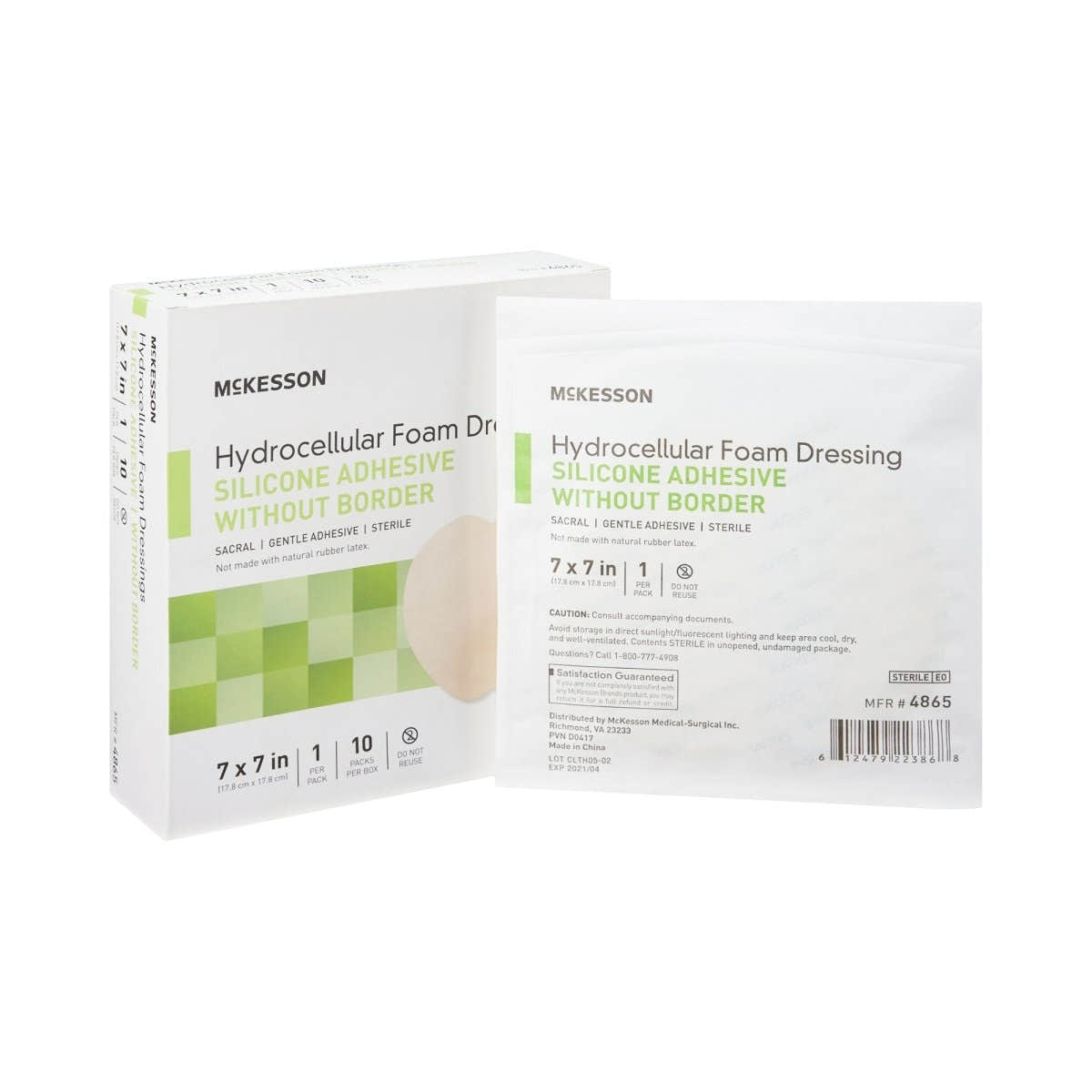 McKesson Silicone Gel Adhesive without Border Silicone Foam Dressing, 7 x 7 Inch Sacral - 1083088_BX - 1