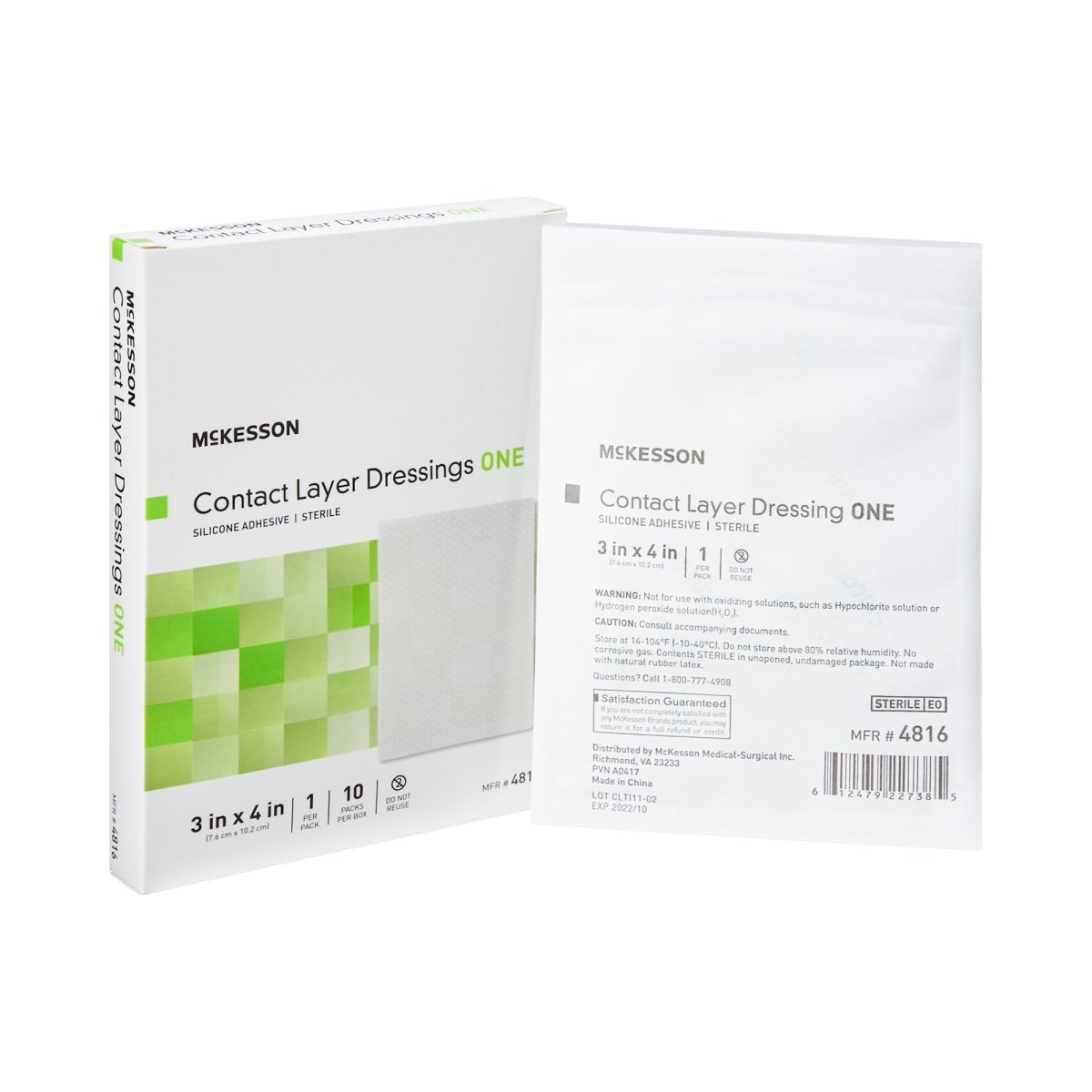 McKesson Silicone Wound Contact Layer Dressing, 3 x 4 Inch - 1083095_BX - 1