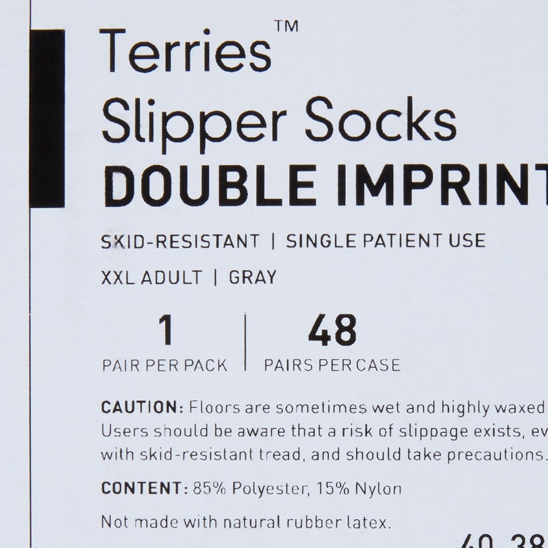 McKesson Terries Adult Slipper Socks Skid-Resistant Tread Sole and Top - 558996_PR - 27