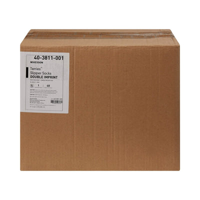 McKesson Terries Adult Slipper Socks Skid-Resistant Tread Sole and Top - 553042_PR - 54