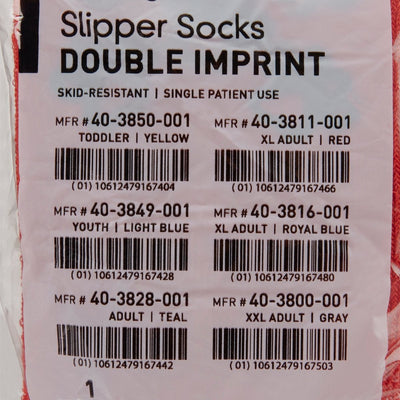 McKesson Terries Adult Slipper Socks Skid-Resistant Tread Sole and Top - 553042_PR - 56