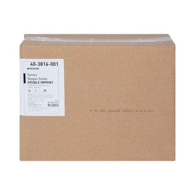 McKesson Terries Adult Slipper Socks Skid-Resistant Tread Sole and Top - 558995_PR - 75